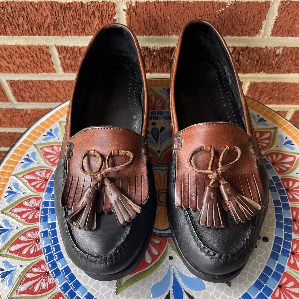 Cole Haan Country Mens Size 12 Multicolor Kiltie Tassel Dress Loafers vintage